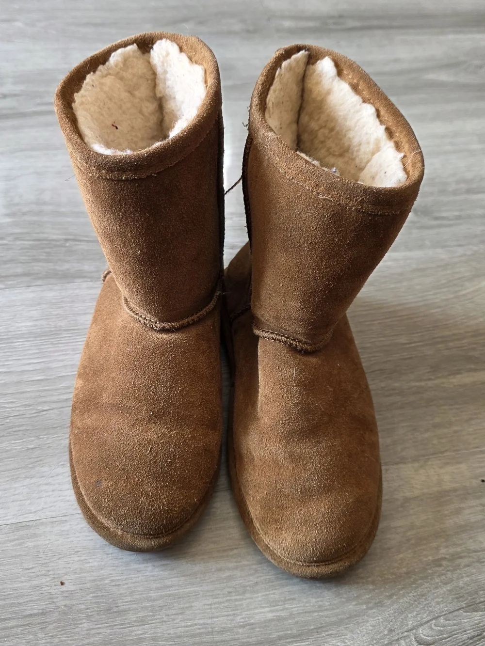 Bearpaw Kids Brown Suede Shearling Boots